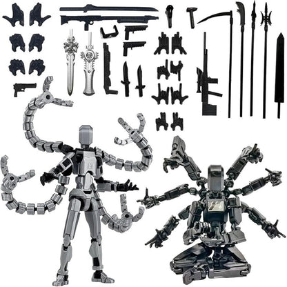 3D Printed Action Figure Set 2pcs T13 – 5.5 Inch Assembled Collectible Desktop Ornament Toy Figures for Game Enthusiasts