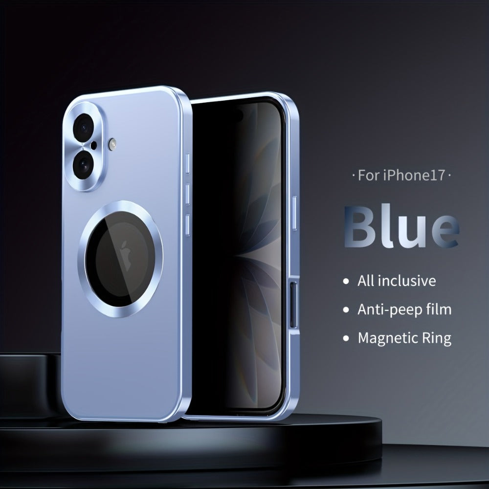 iPhone Anti-Spy Magnetic 2-in-1 Phone Case with All-Round Lens Protection – Complete Drop Protection Cover for iPhone 12 13 14 15 16 Pro Max