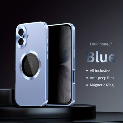 iPhone Anti-Spy Magnetic 2-in-1 Phone Case with All-Round Lens Protection – Complete Drop Protection Cover for iPhone 12 13 14 15 16 Pro Max