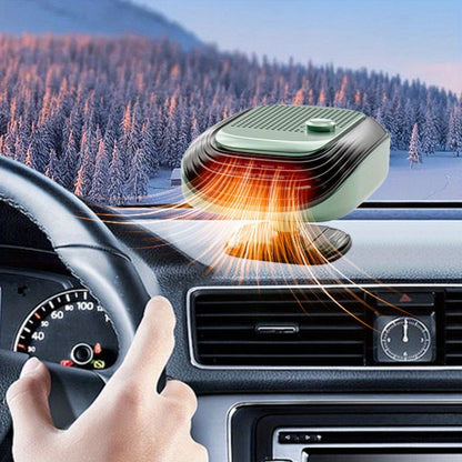 Portable Car Heater & Defroster 150W – Fast-Heating Windshield Defogger with Adjustable Airflow for Car, SUV, RV & Camping | White & Green