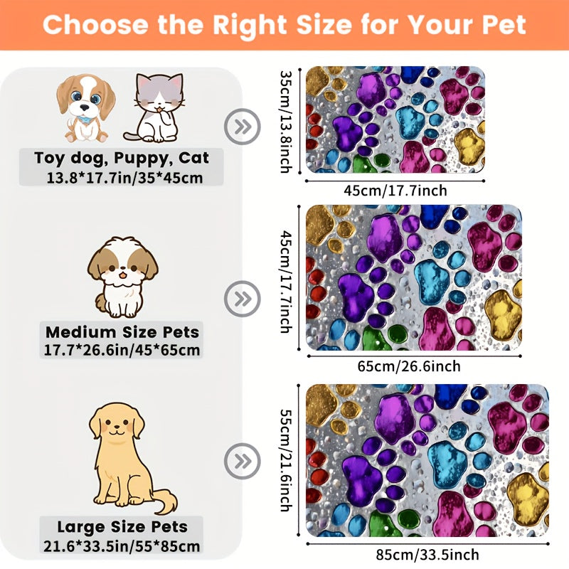 Pet Feeding Mat – Absorbent & Splash-Proof Dog & Cat Food Bowl Mat, Non-Slip Quick-Dry Heavy-Duty Floor Protector for Hardwood & Carpet