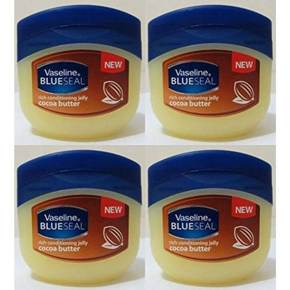 Petroleum Jelly Cocoa Butter 4-Pack 100ml Each, Deep Body Skin Care Healing Balm for Dry Skin Lips Hands