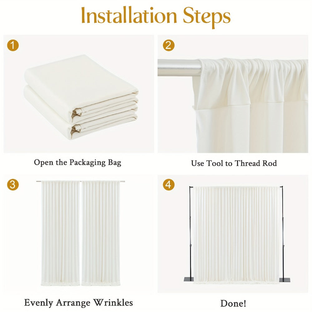 4-Pack 5x10ft Elegant Spandex Photography Backdrop | Wear-Resistant, Wrinkle-Free, Soft & Opaque Party Decoration Banners for Weddings