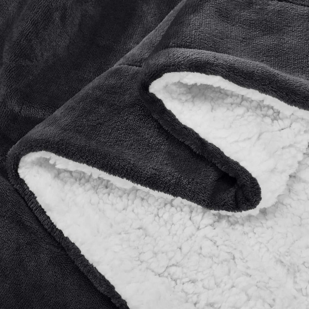 480GSM Sherpa Fleece Blanket, Double-Sided Heavy Throw for Couch, Bed & Travel, Reversible All Season