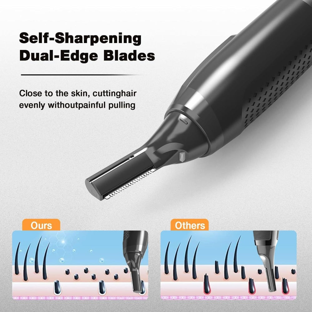 Rechargeable Eyebrow & Nose Ear Hair Trimmer for Men, Electric Detail Trimmer for Neckline Sideburns