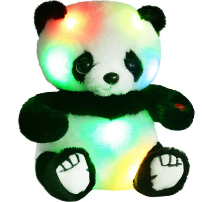 Light Up Panda Stuffed Animal Plush Toy 8 & 12 Inch with LED Glow, Cute Panda Bear Hugging Toy