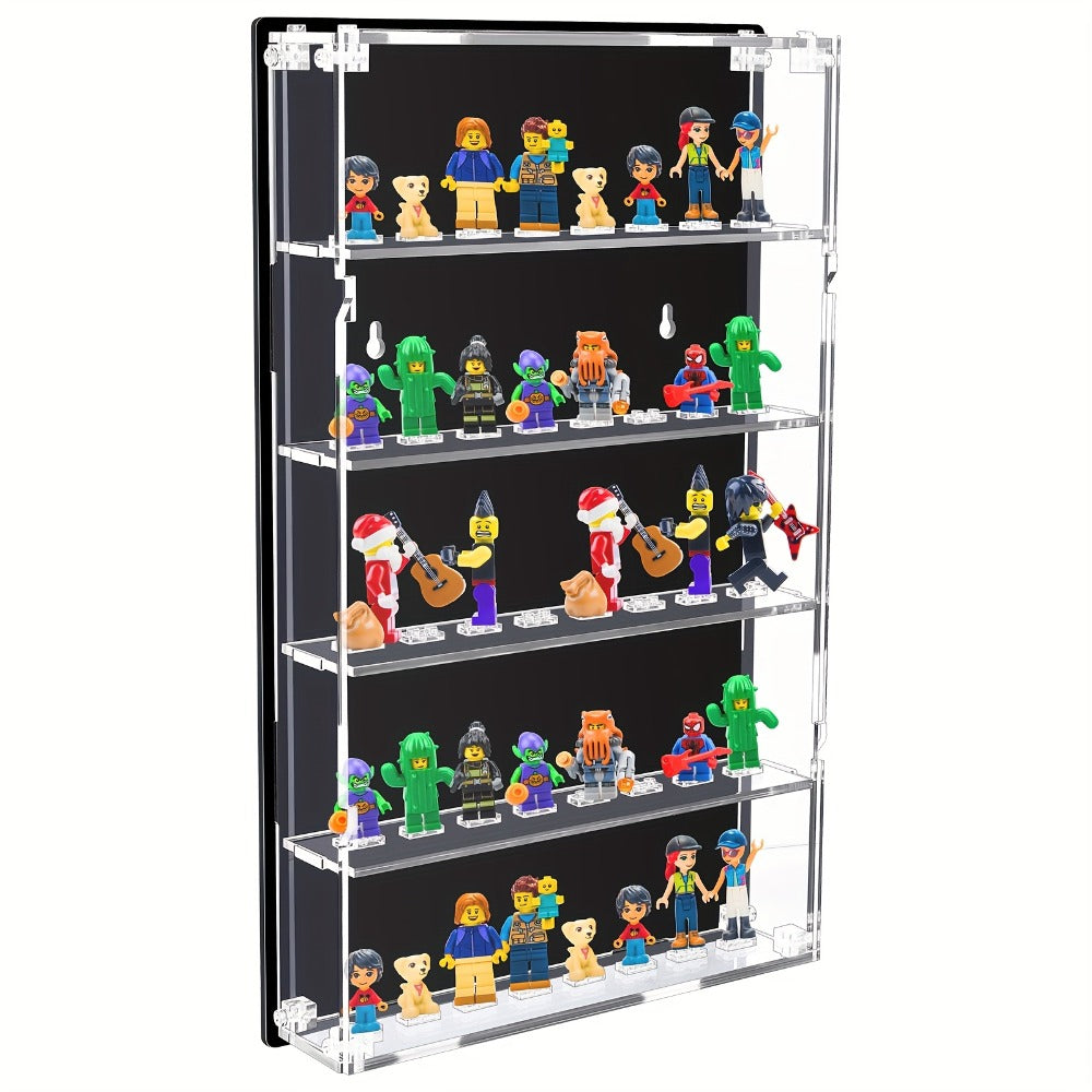Wall Mounted Display Case 5-Tier for 40 Figurines Clear Acrylic Showcase with Built-In Stands & Mounting Hardware for Action Figures Funko