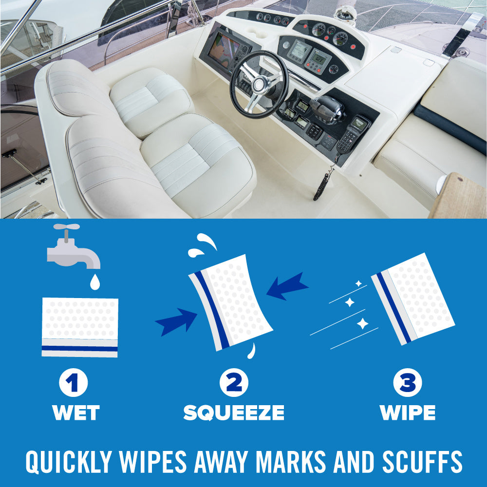 Boat Eraser Cleaning Sponge – No Bleach Magic Scrubber for Deck, Hull, Vinyl & Fiberglass – Removes Scuffs, Dirt & Grease on Pontoon