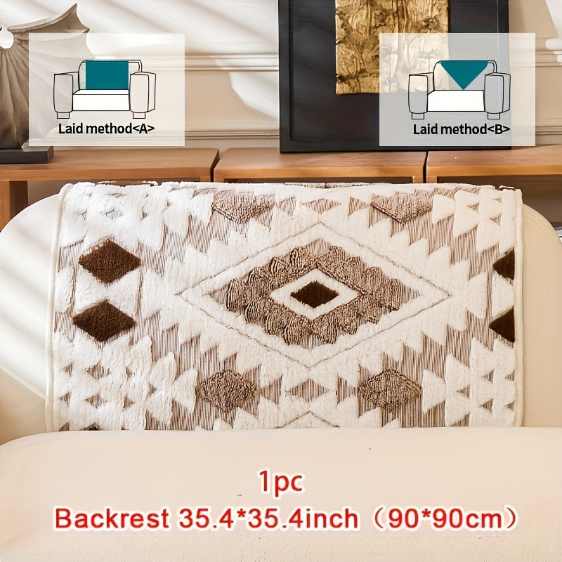 Sofa Cover, Thick Plush Couch Pad with Backing Detail in Three Colors and Seven Seat or Arm Sizes