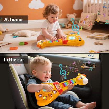 Giraffe Guitar Toy Baby 12 Months with Piano Keys, Animal Sounds & Flashing with the Listed Color, Size or Set Options for Everyday Use
