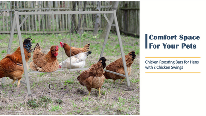 Chicken Swing Coop Toy Metal Perch for Backyard Hens Roosters Parrots Rabbits Promotes Exercise Balance for Garden, Patio and Yard Use