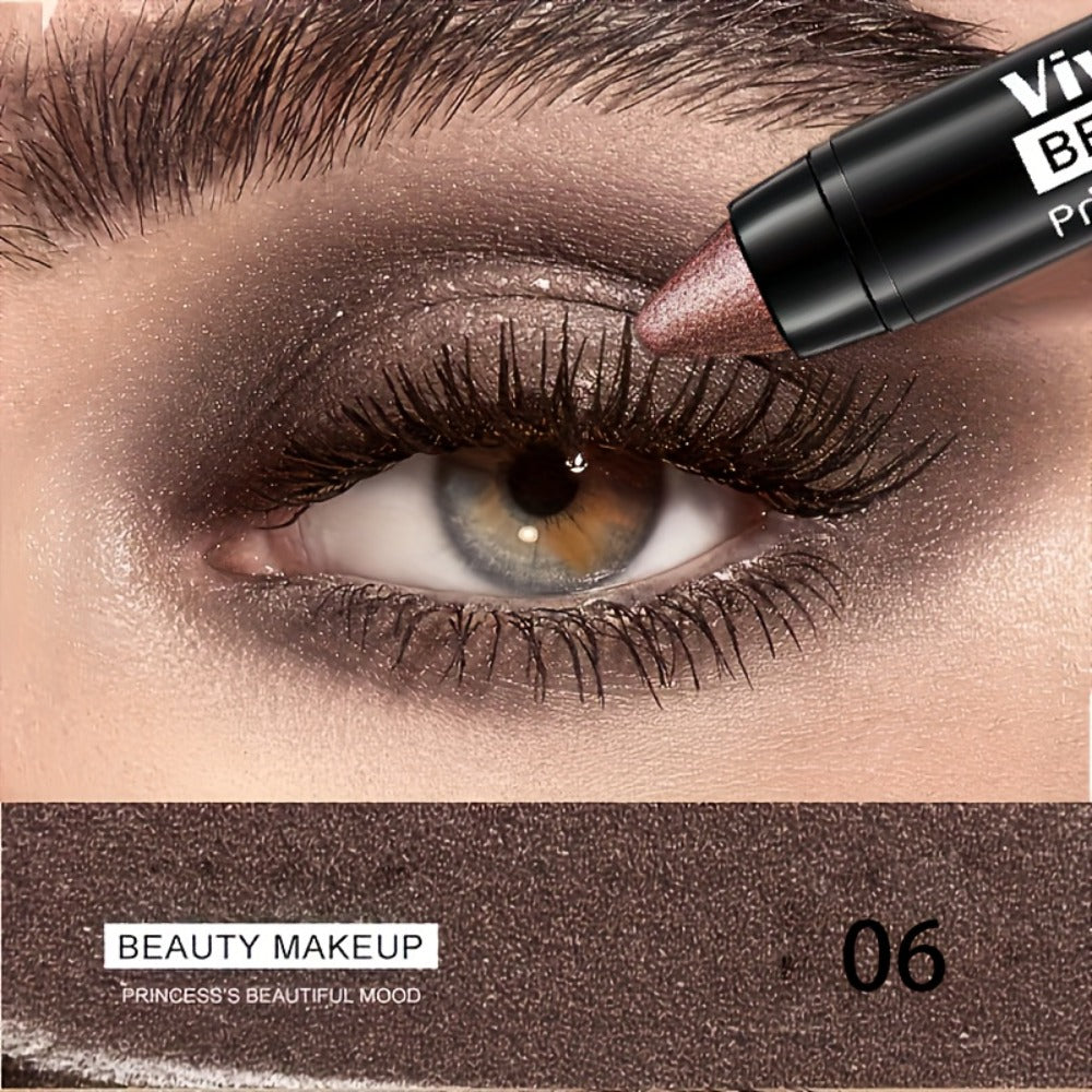 Eyeshadow Sticks 7-Piece Set Pop Color Matte, Easy Apply Smoky Eye Makeup Pencils with Eyebrow Pencil