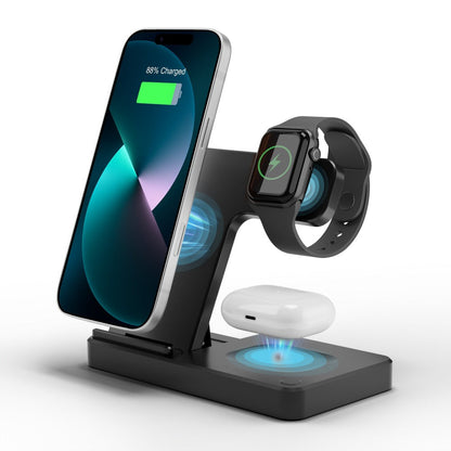 Wireless Charging Station, Foldable 3-in-1 15W MagSafe-Compatible Stand with Adapter-Option Variants for Apple Devices