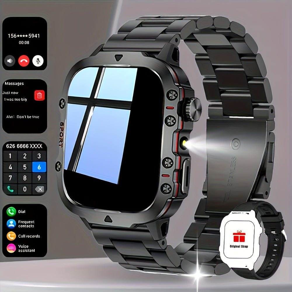 Smartwatch Men's Outdoor LED backlit touchscreen with Wireless Calling & LED Display, USB Charging, Multiple Sport Modes, Heart Rate