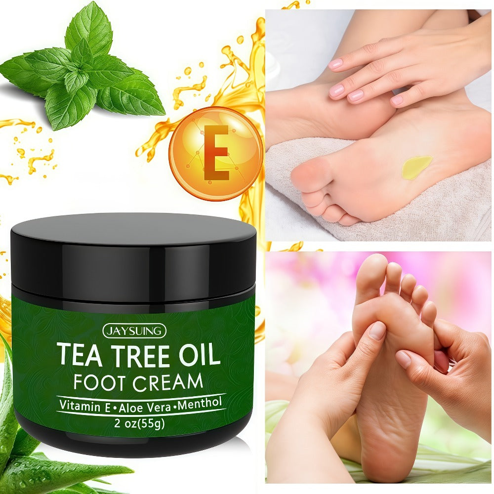 Tea Tree Oil & Coconut Oil Foot & Hand Cream 2-Pack, Deep Moisturizing for Dry Cracked Heels, Rough Hands &