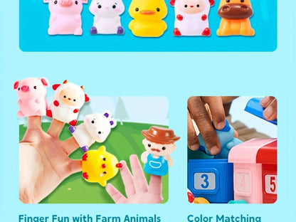 Farm Number Train Learning Toy for Toddlers with 9 Farm Animals & Farmer with the Listed Color, Size or Set Options for Everyday Use