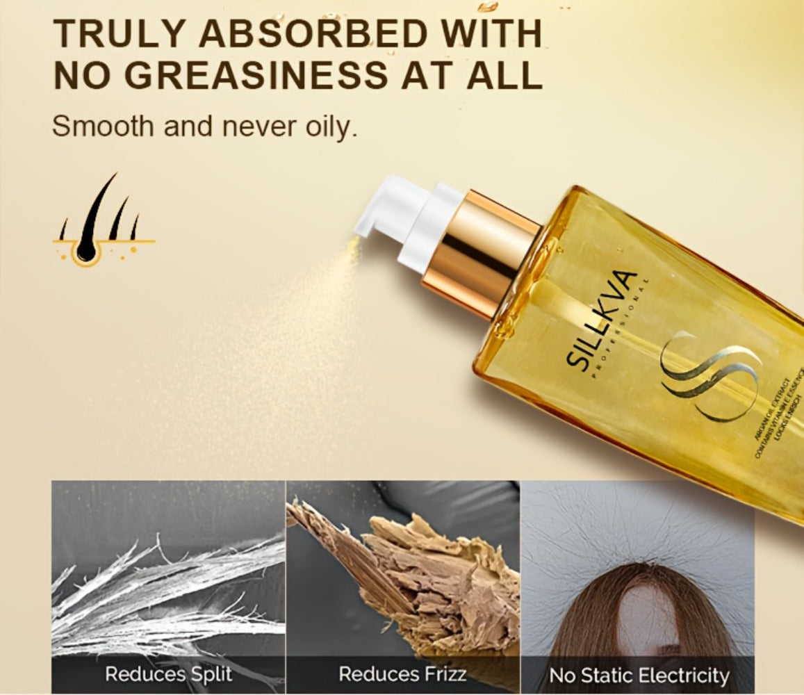 Argan Hair Oil & Rose Scented Spray Set for Women | Moroccan Penetrating Treatment Smooths Frizz Moisturizes Strengthens | Long-Lasting Rose