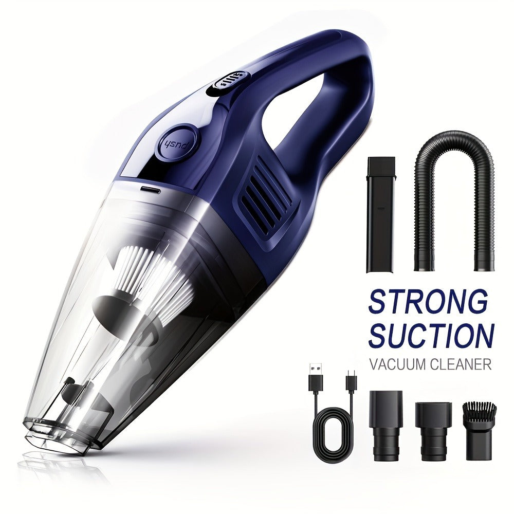 Handheld Cordless Vacuum Cleaner with Powerful Suction – Portable USB Rechargeable Mini Vacuum with Multiple Accessories for Car, Home
