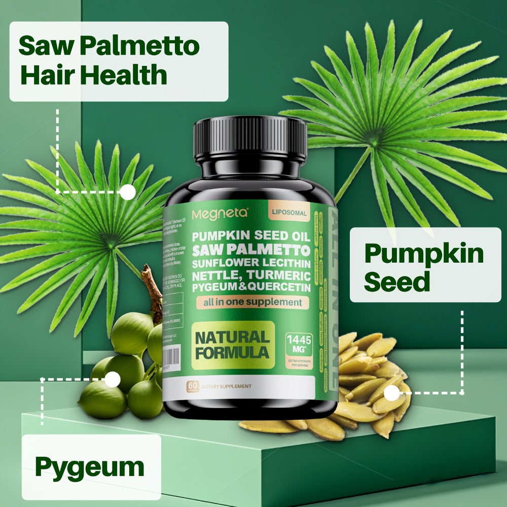 Prostate Support Supplement for Men, Saw Palmetto 33060mg with Pumpkin Seed, Pygeum, Turmeric, Quercetin & Sunflower Lecithin