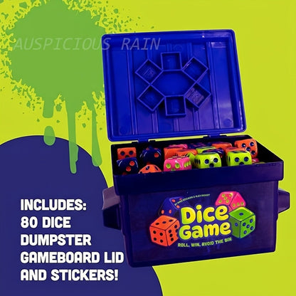Fast-Paced Dice Rolling Board Game with 80 Dice – Addictive 2-4 Player Party Game for Adults & Groups, Portable Travel Game Night Set