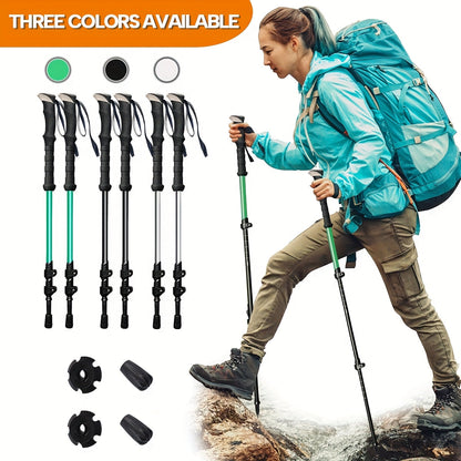 Lightweight Aluminum Trekking Poles 2pcs Telescopic Hiking Sticks Ultra Light Alloy Adjustable Walking Poles for Men Women Outdoor Hiking