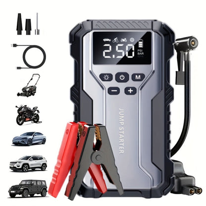 Car Jump Starter with Air Compressor 150PSI – 7-in-1 Portable Emergency Battery Booster Pack for Gas & Diesel Engines, Digital Display