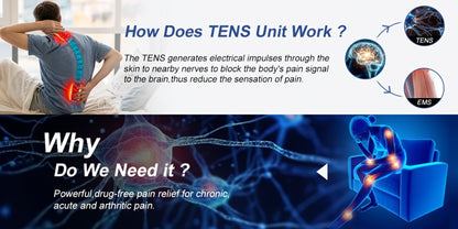 TENS Unit Stimulator for Pain Digital EMS Therapy Device for Back Neck Hip Nerve Pain for Entryways, Bedrooms and Living Spaces