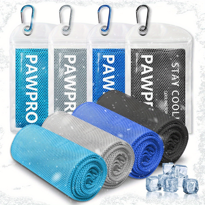 Neck Cooling Towels 8-Pack – Soft Breathable Sport Towels for Neck & Face with Carabiner Clips & Carry Bag