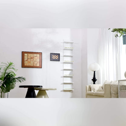 Floating Wall Shelves with LED Light - 6 & 8 Tier Wall Mounted Display Shelf Unit with Anti-Slip Rails for Bedroom