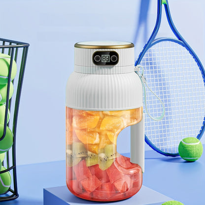 Portable Blender Cup with Top Digital Display, Integrated Side Grip, Travel Cover and Green or White Options