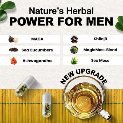 Men's Daily Fuel Supplement 2-Pack, Blue Strength 5-in-1 Formula with Maca, Ashwagandha, Tongkat Ali