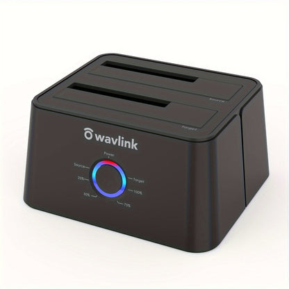 Dual Bay Hard Drive Docking Station USB 3.0 to SATA with Offline Clone Function, Wavlink Tool-Free Dock for 2.5/3.5 Inch HDD SSD