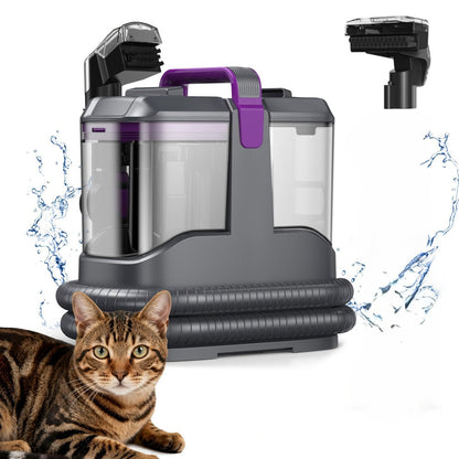 Portable Spot Cleaner for Carpet & Upholstery, Dual Brush Power Suction Stain Remover with Multifunctional Tools