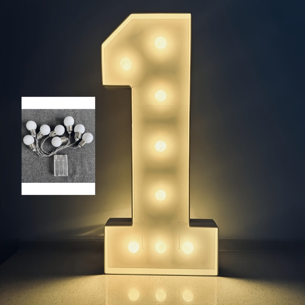 28.7-Inch Warm White LED Numeral Party Display in Paper and PS Foam Board with Seven Model Options