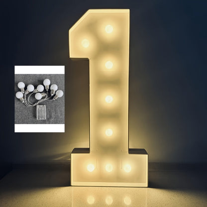 28.7-Inch Warm White LED Numeral Party Display in Paper and PS Foam Board with Seven Model Options