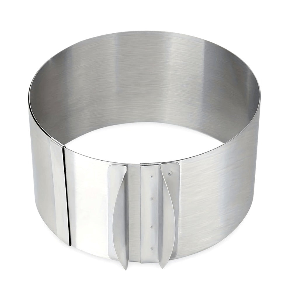 Adjustable Stainless Steel Cake Ring Mold 2-Pack, Retractable Round Mousse Cake Ring 6.3" to 11.8" Diameter