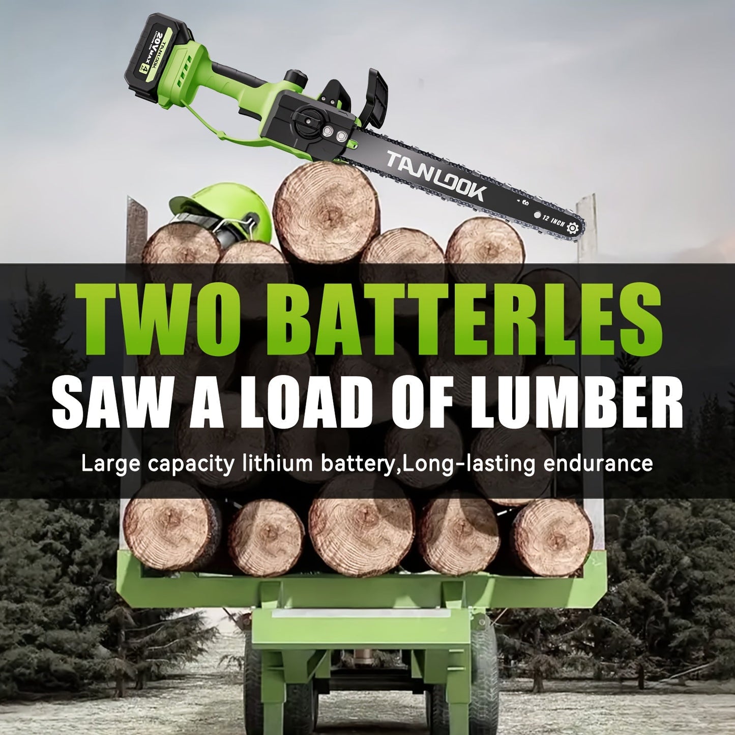 12-Inch Cordless Electric Chainsaw Kit in Five Colors with One- or Two-Battery and Two- or Three-Chain Options