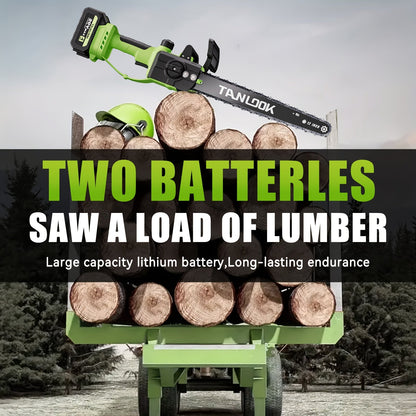 12-Inch Cordless Electric Chainsaw Kit in Five Colors with One- or Two-Battery and Two- or Three-Chain Options