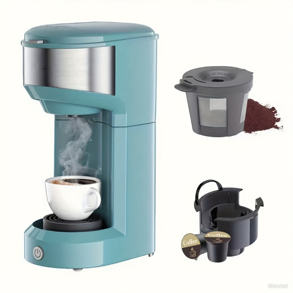 3-in-1 Coffee Machine Single Serve Brewer for K-Cup Pods Ground Coffee and Tea Compact with Reservoir for Kitchen Office Home Dark Blue