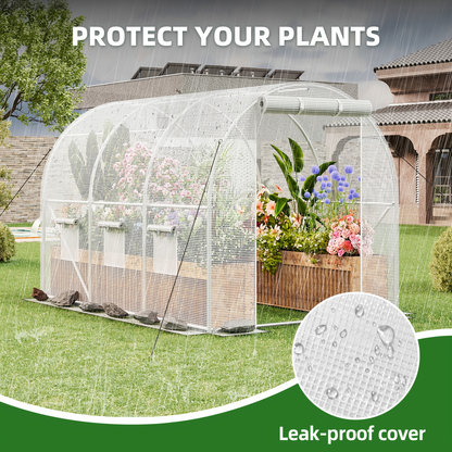 Outdoor Walk-In Greenhouse 10x6.6x6.6 FT – Dual Zippered Screen Doors, 6 Screen Windows & Reinforced Frame