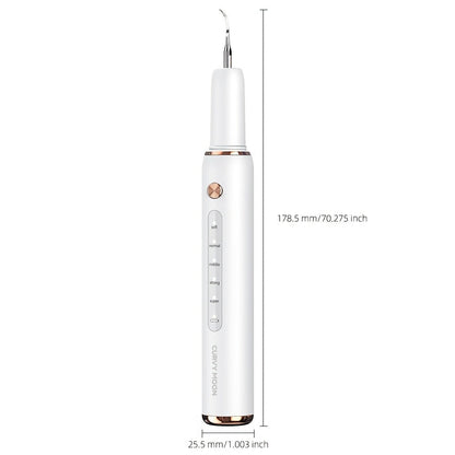 Ultrasonic Tartar Remover Electric Tooth Cleaner 5-Speed IPX6 Waterproof USB Rechargeable Dental Scaler