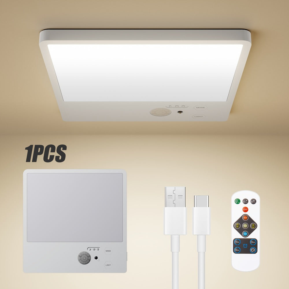 Wireless LED Ceiling Light Motion Sensor Rechargeable Battery Powered 3 Color Temperatures for Home Cooking, Dining and Outdoor Meals
