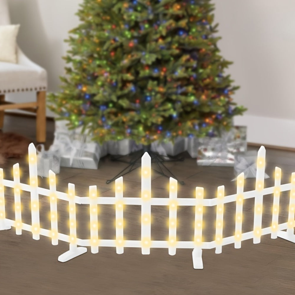Solar Fence Lights Outdoor 8-Pack with Remote Control – LED White Picket Fence Border Lights Solar Powered