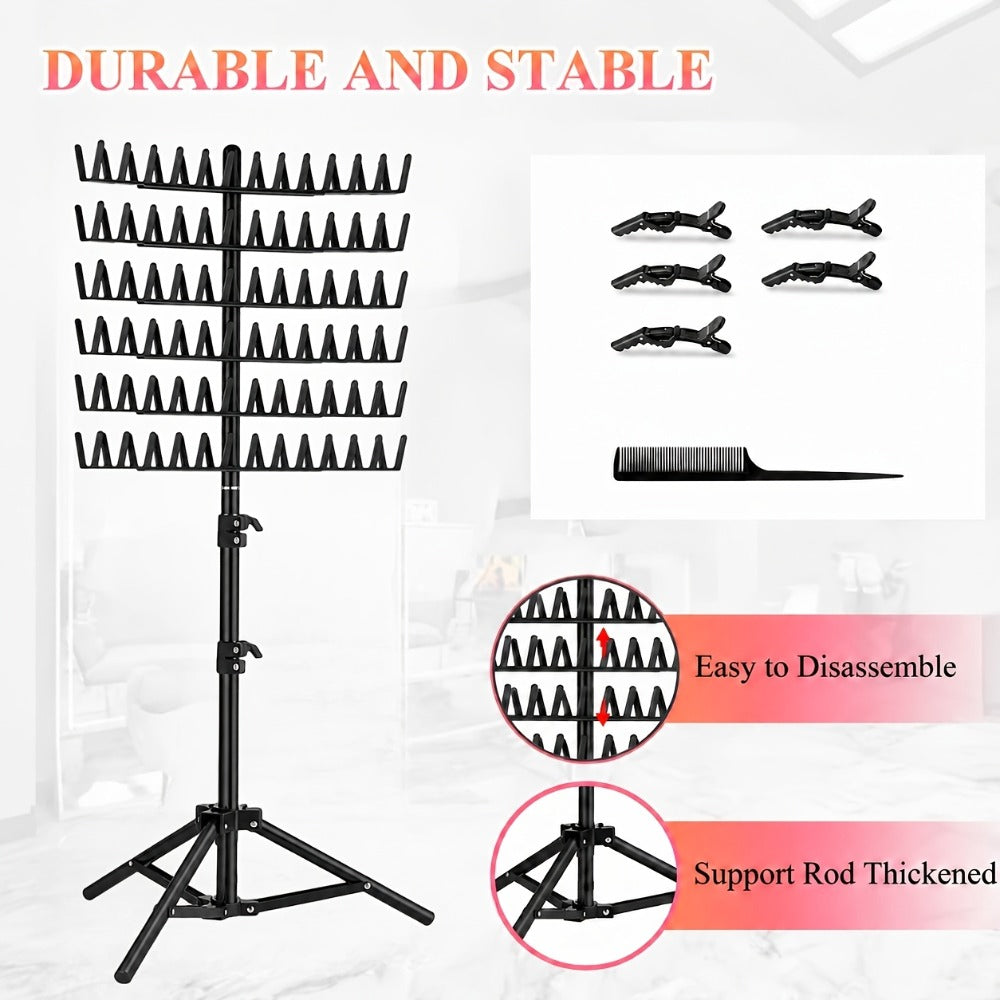 144 Peg Hair Extension Rack Freestanding Organizer with Divider Separator – Standing Braiding Hair Holder Display Stand for Salon Home