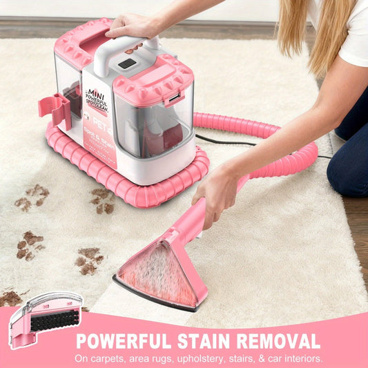 Portable Carpet Cleaner 25Kpa Upholstery Cleaner Machine with Dual Brush Heads Self-Cleaning for Entryways, Bedrooms and Living Spaces