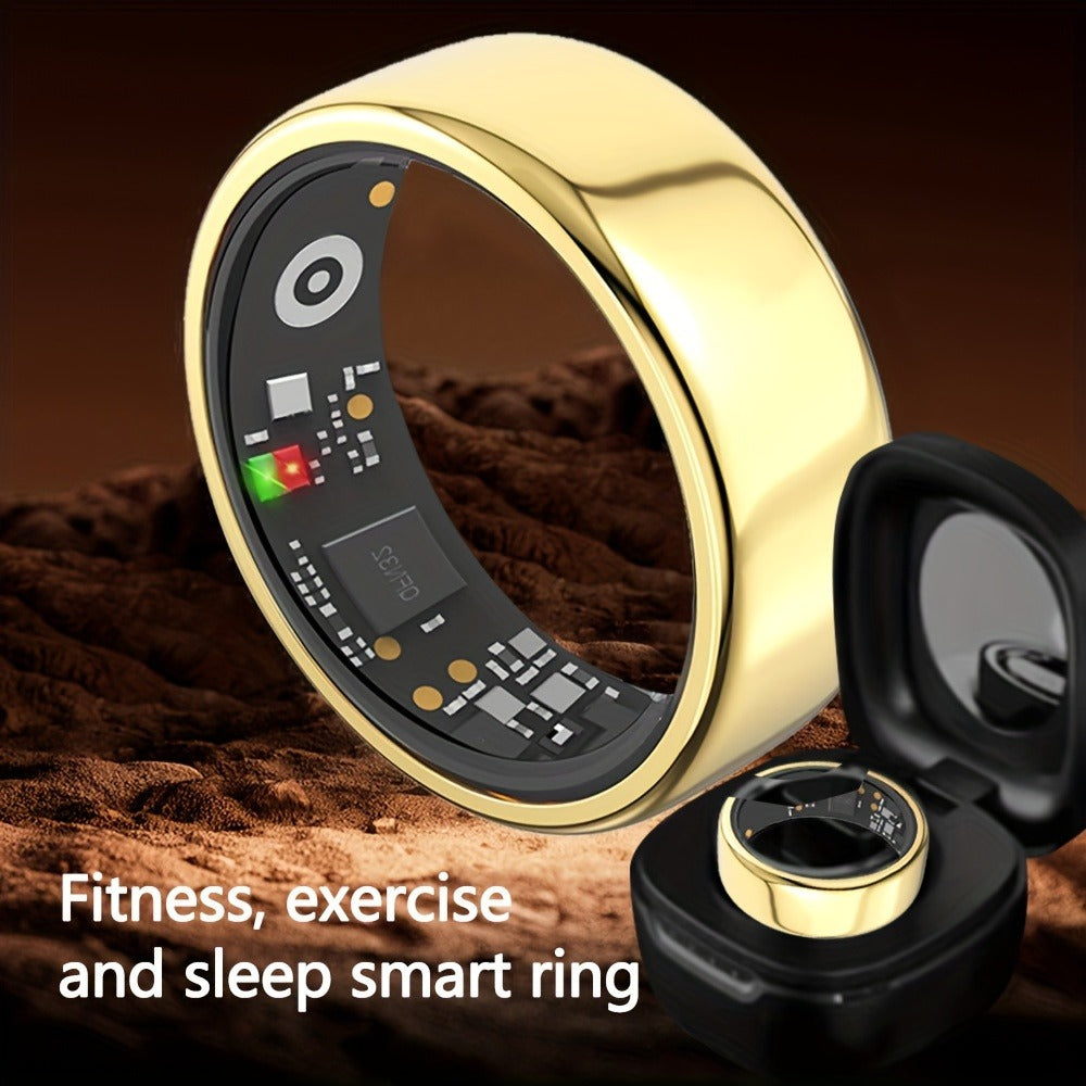 R18 Smart Ring Activity Tracker with 20+ Workout Modes – Sleep & Stress Monitor, Heart Rate, iPhone & Android Compatible, USB Charging