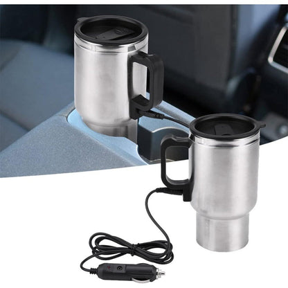 12V Car Electric Kettle 450ml Stainless Steel Travel Heating Cup Auto Shut-Off Portable Car for Entryways, Bedrooms and Living Spaces