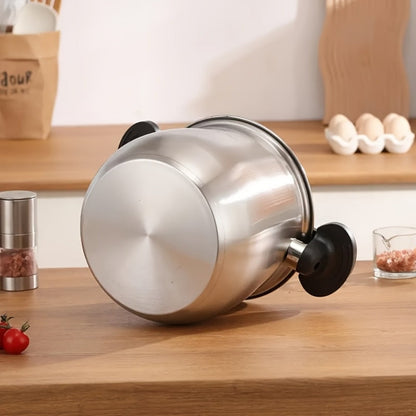 Stainless Steel Quick Cooking Pot with Lid Large, Food-Grade Non-Stick Scratch-Resistant Saucepan