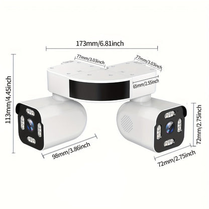 Security Camera 8MP Dual-Lens PTZ Model with 360 Panoramic View, Full-Color Night Vision and IP66