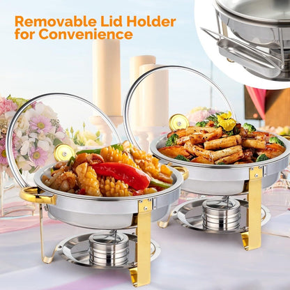Stainless Steel Chafing Dish Set Buffet Warmer with Food Trays Water Trays Fuel Holders for Entryways, Bedrooms and Living Spaces
